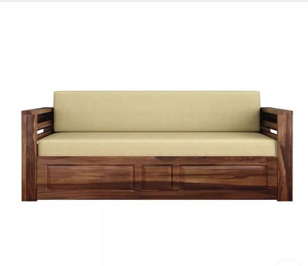 Zed Design Artin Modern Solid Natural Wood Convertible Sofa Bed, 220 cm