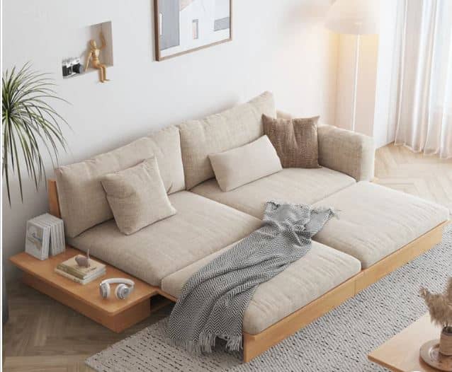 Zed Design Reyhaneh Modern Sofa Bed with Solid Natural Wood Frame, High-Density Foam & Turkish Fabric