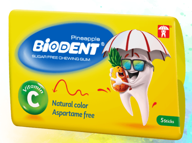 Vitamin C Chewing Gum with Pineapple Flavor