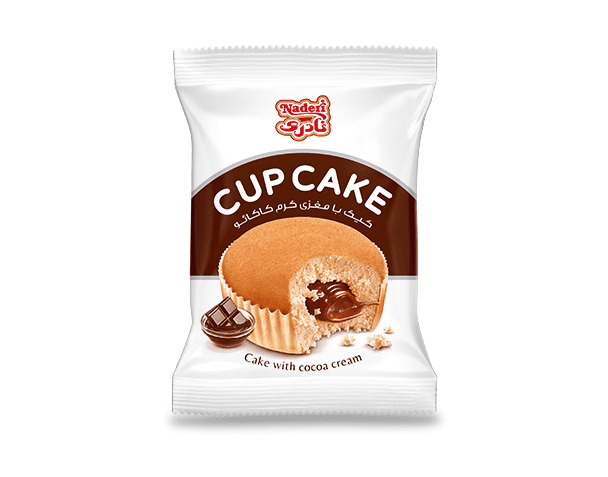Cup cake with cocoa cream , Orange flavor , Sour cherry flavor