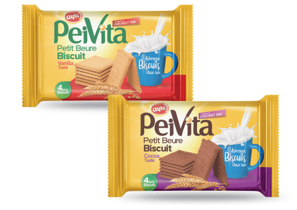 PeiVita Petit Beurre Biscuit Vanilla & Cocoa Flavors