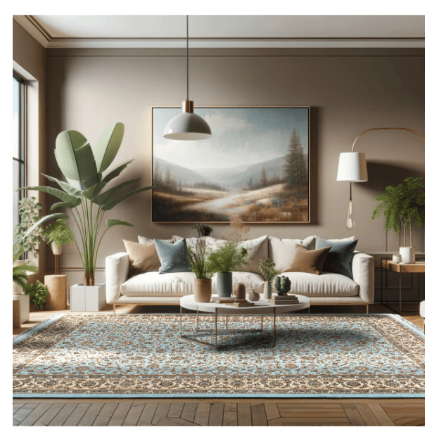 Pile Material Acrylic Rug, Classic Collection-Blue 2000010140