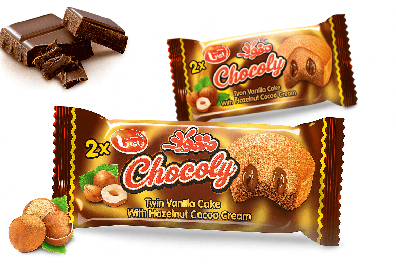 Chocoly Twin Cake Vanilla Cake Filled With Hazelnut Cocoa Cream (2x)