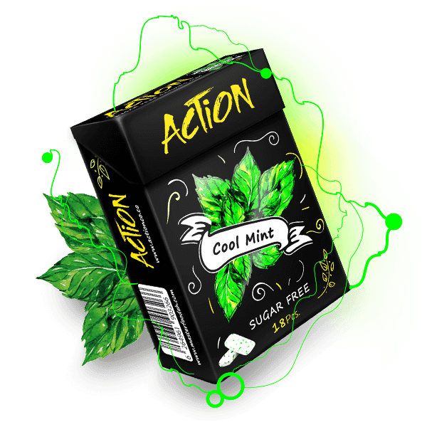 Caffeine 25mg per PCs Rime (Cool Mint) Chewing gum